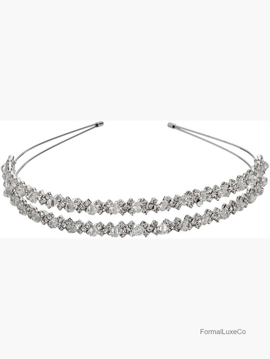 Double Layer Rhinestone Headband Wedding Hair Hoop Bridal Hair Accessories main image 4